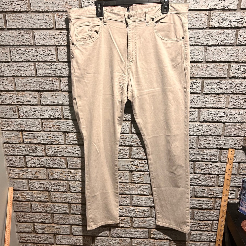 Johnnie-O Mens 38x32 Sand Beige 5-Pocket Pants Promodal Blend Stretch Chino
